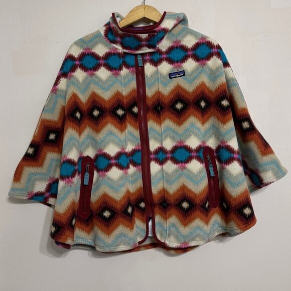 Patagonia Women's Lightweight Synchilla Fleece Poncho - Cinder Red Size XS/S - Picture 3 of 7